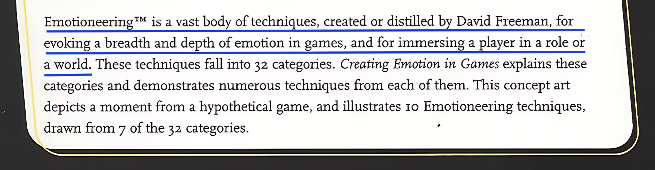 Emotion in Games Section 2